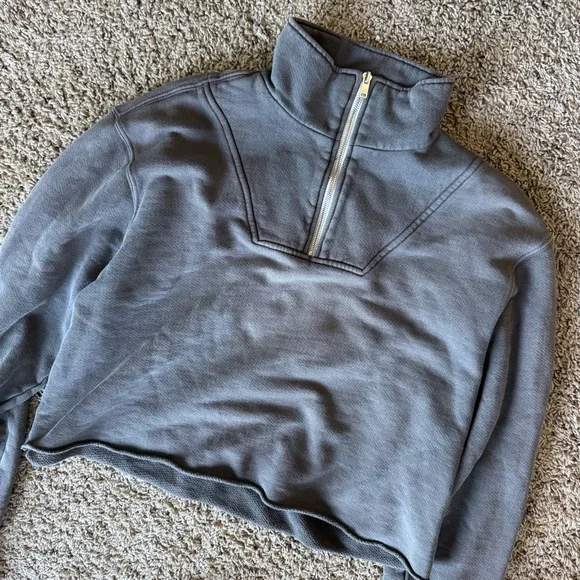 Les Tien Haley Crop Half Zip Pullover Small - Picture 5 of 11